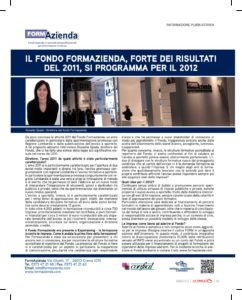 Il fondo Formazienda, forte dei risultati del 2011, si programma per il 2012