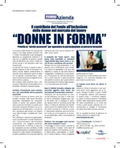 Donne in forma. Il contributo del Fondo all’inclusione delle donne nel mercato del lavoro