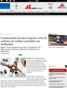 FORMAZIENDA INCONTRA IMPRESE, CICLO DI WEBINAR SUL WELFARE AZIENDALE CON WELFAREBIT