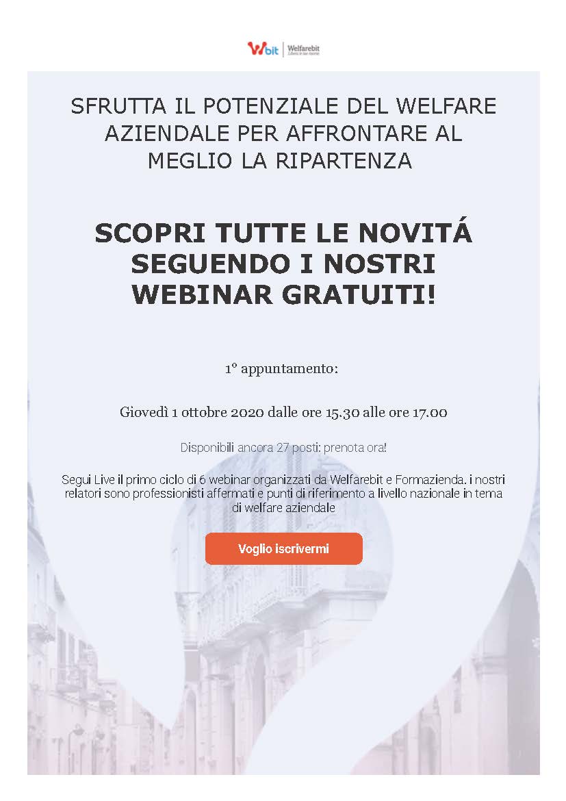 WEBINAR 1 OTTOBRE 2020, IL LINK CON ACCESSO E ISCRIZIONE