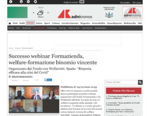 SUCCESSO WEBINAR FORMAZIENDA, WELFARE-FORMAZIONE BINOMIO VINCENTE