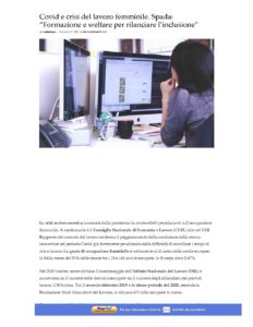 Covid e crisi del lavoro femminile. Spada: “Formazione e welfare per rilanciare l’inclusione”