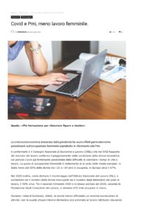Covid e Pmi, meno lavoro femminile