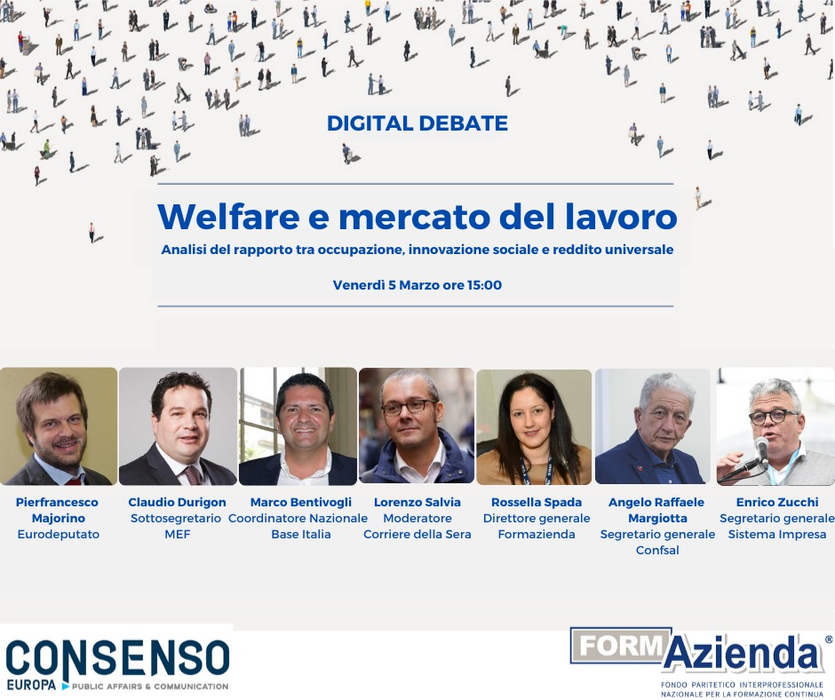 WELFARE E MERCATO DEL LAVORO – DIGITAL DEBATE VENERDÍ 5 MARZO