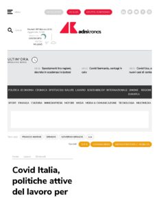 COVID ITALIA, POLITICHE ATTIVE DEL LAVORO PER RILANCIO ATTIVITÁ PRODUTTIVE