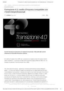 Formazione 4.0, credito d’imposta compatibile con i fondi interprofessionali