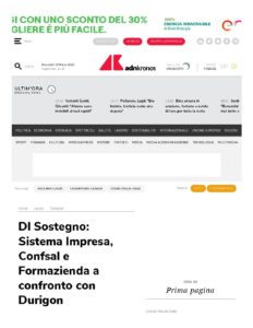 Dl Sostegno: Sistema Impresa, Confsal e Formazienda a confronto con Durigon