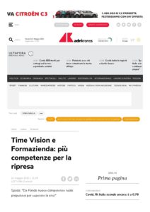 TIME VISION E FORMAZIENDA: PIÙ COMPETENZE PER LA RIPRESA