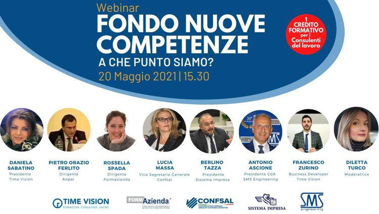 FONDO NUOVE COMPETENZE, A CHE PUNTO SIAMO? | WEBINAR GIOVEDÍ 20 MAGGIO ORE 15.30