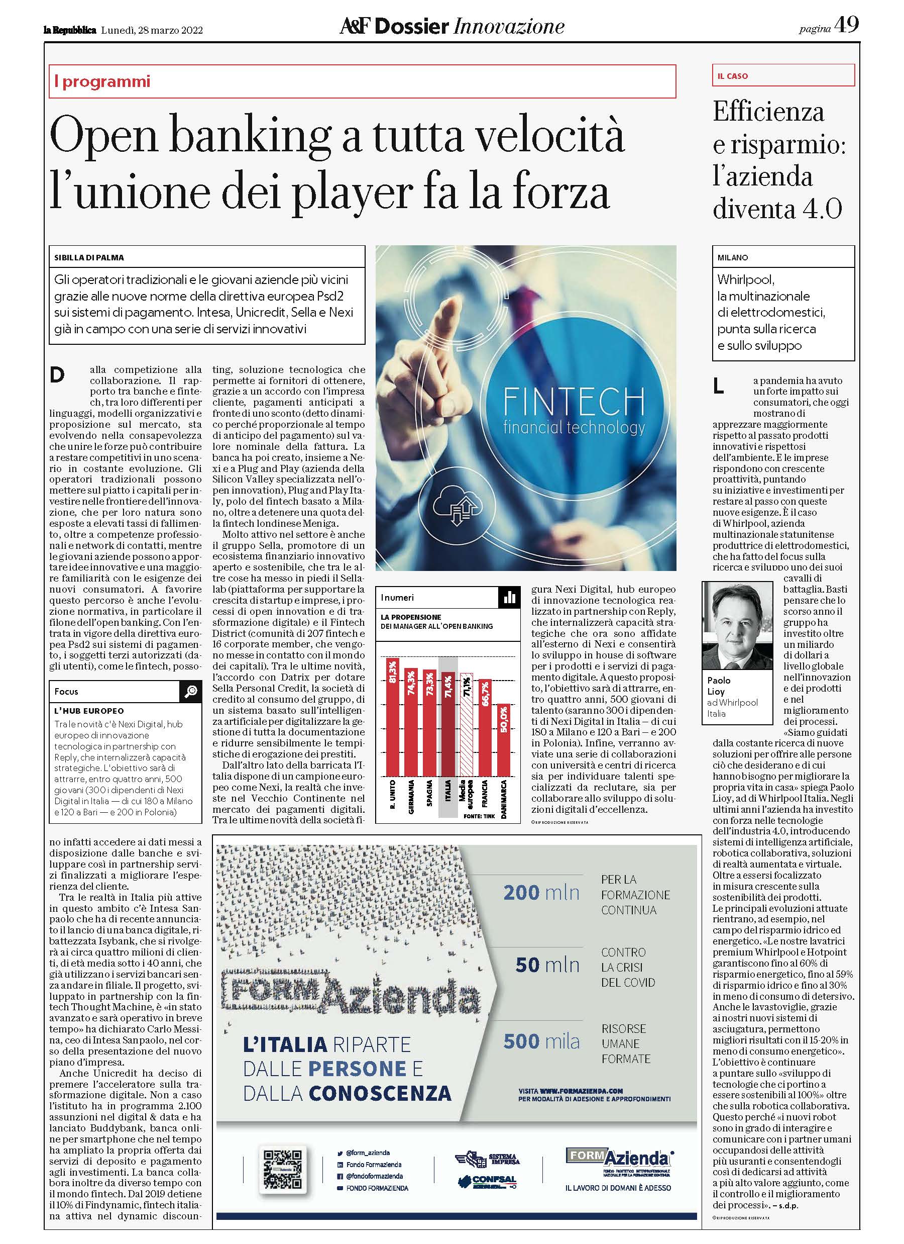 DA AFFARI&FINANZA – PERSONE E CONOSCENZA, LA CAMPAGNA NAZIONALE