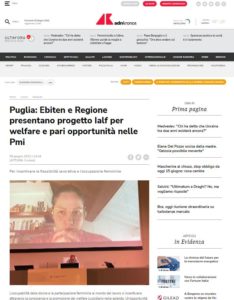 PUGLIA: EBITEN E REGIONE PRESENTANO PROGETTO IALF PER WELFARE E PARI OPPORTUNITÀ NELLE PMI