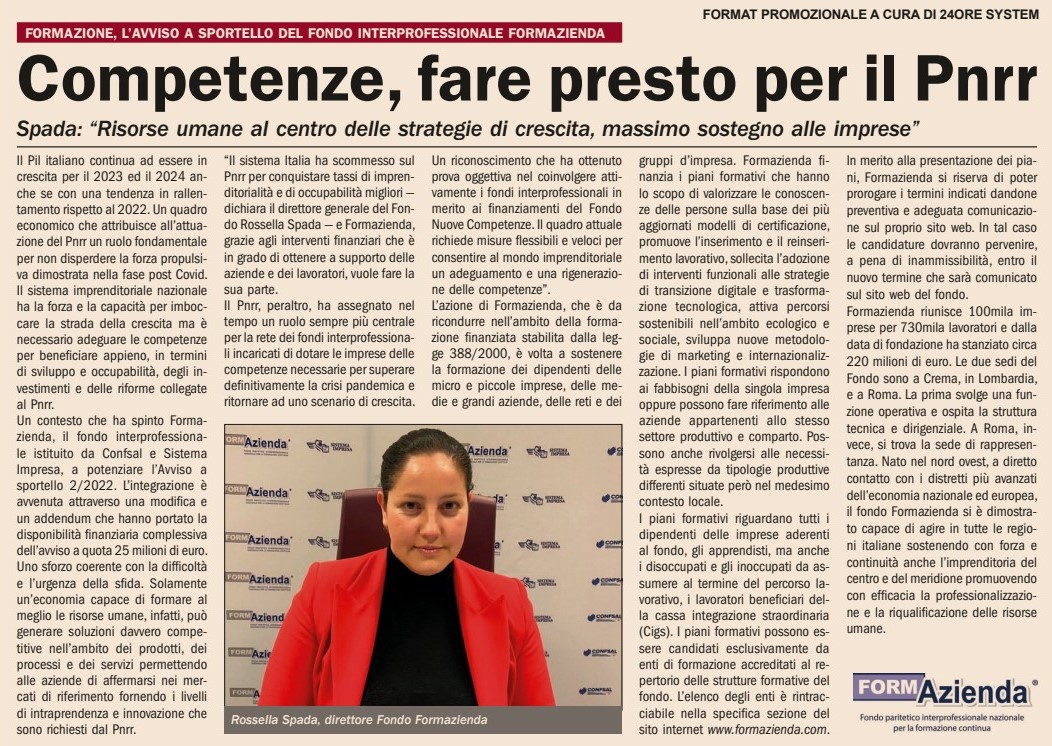 COMPETENZE, FARE PRESTO PER REALIZZARE IL PNRR