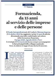 FORMAZIENDA, DA 15 ANNI AL SERVIZIO DELLE IMPRESE E DELLE PERSONE